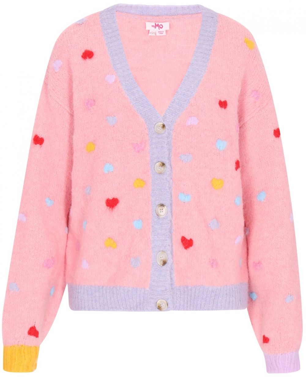 MYMO Kardigán  svetlomodrá / žltá / rosé / červená