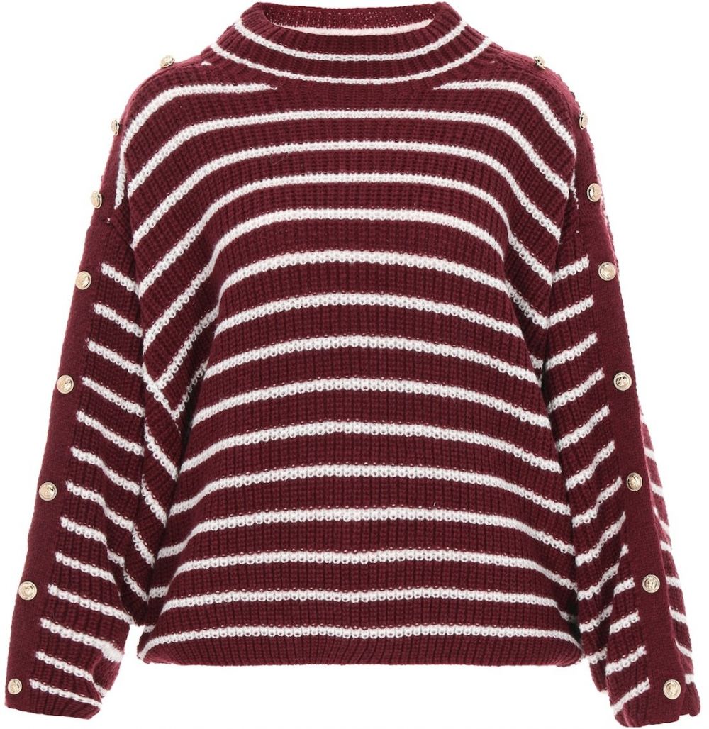 DreiMaster Maritim Sveter 'Maritim'  tmavočervená / biela