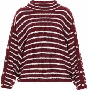 DreiMaster Maritim Sveter 'Maritim'  tmavočervená / biela