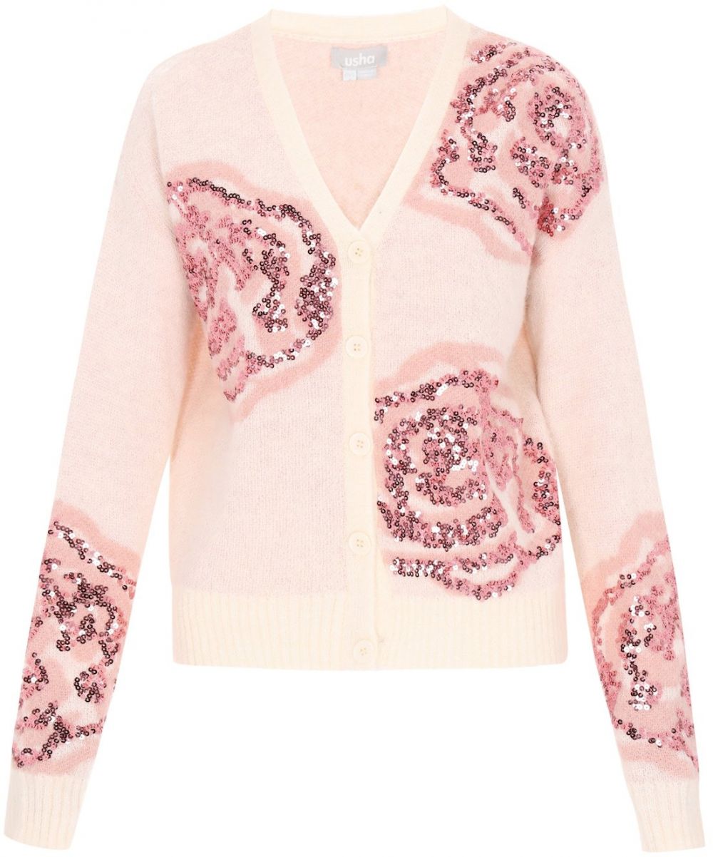 Usha Kardigán  béžová / ružová