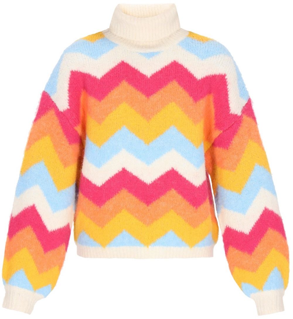 IZIA Sveter  mätová / oranžová / ružová / šedobiela