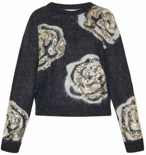 Usha Sveter  sivá / čierna melírovaná