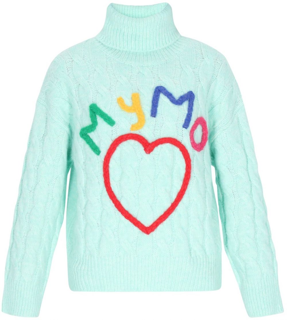 MYMO Sveter  modrá / žltá / mätová / červená