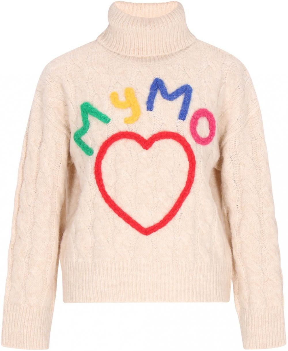 MYMO Sveter  béžová / žltá / zelená / ružová