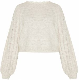 Usha Sveter  biela melírovaná