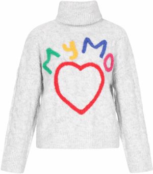 MYMO Sveter  žltá / svetlosivá / zelená / červená