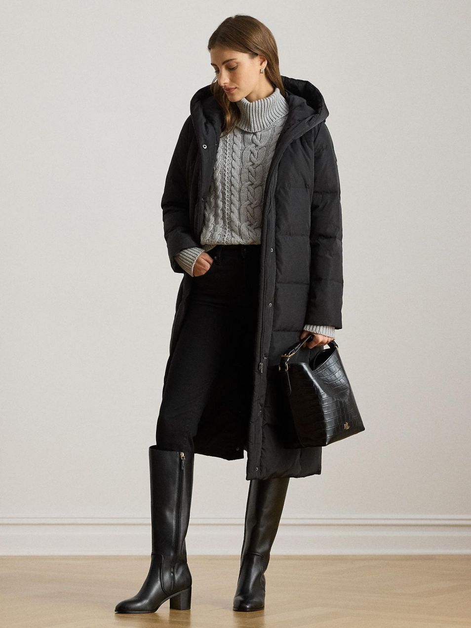 Lauren Ralph Lauren Petite Zimný kabát  čierna