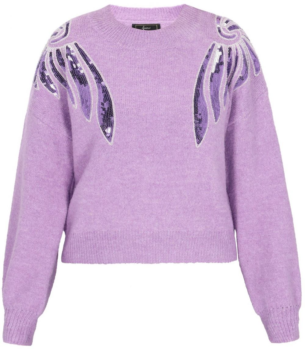 faina Sveter  fialová / strieborná