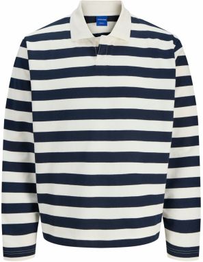JACK & JONES Mikina 'JORBLEECKER'  tmavomodrá / biela