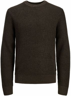 JACK & JONES Sveter 'JJGLOBAL'  tmavohnedá