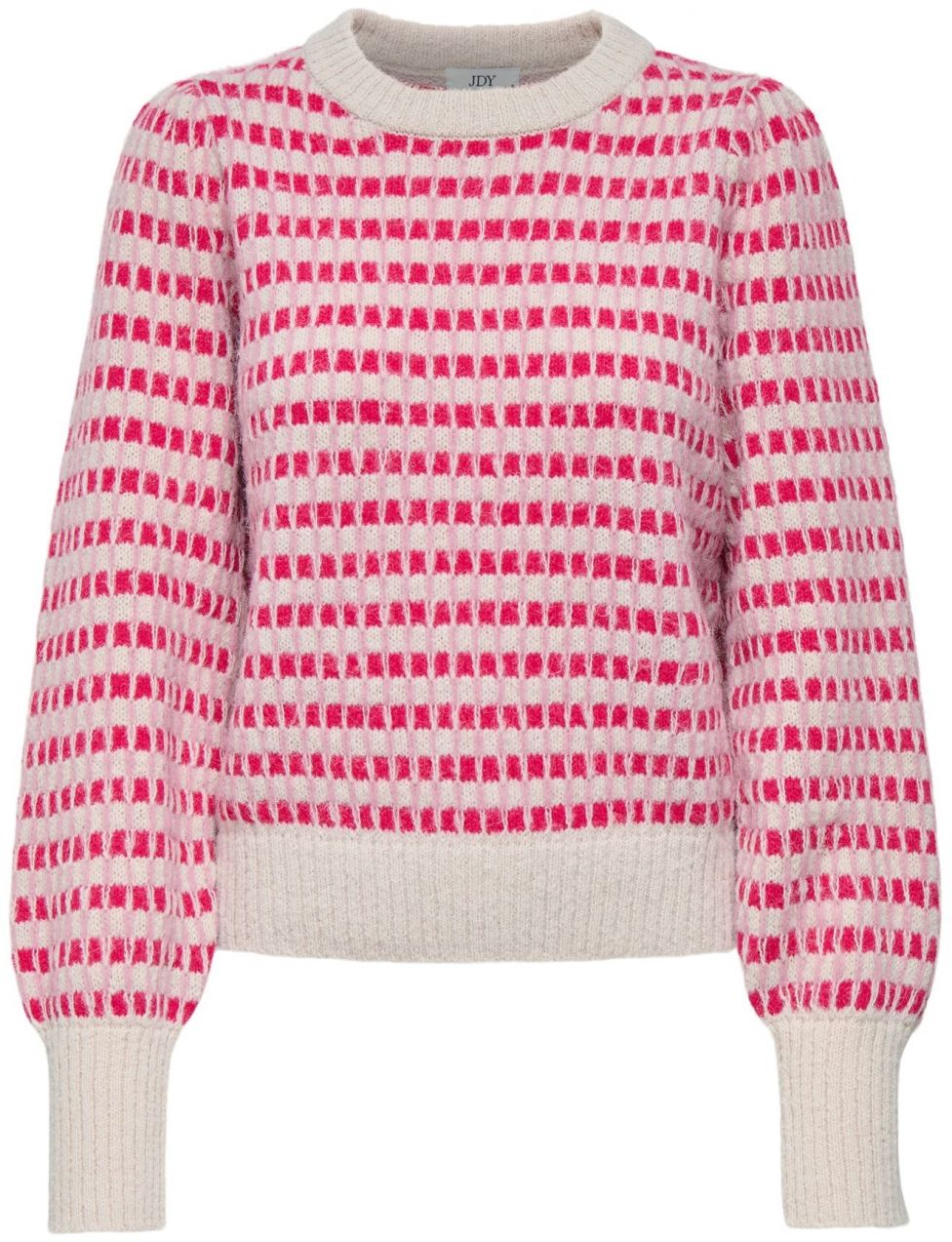 JDY Sveter 'JDYSIGRID'  svetlosivá / fuksia / ružová