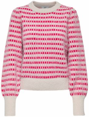 JDY Sveter 'JDYSIGRID'  svetlosivá / fuksia / ružová