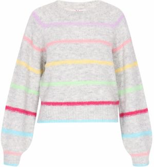 MYMO Sveter  citrónová / svetlosivá / pastelovo zelená / ružová / purpurová