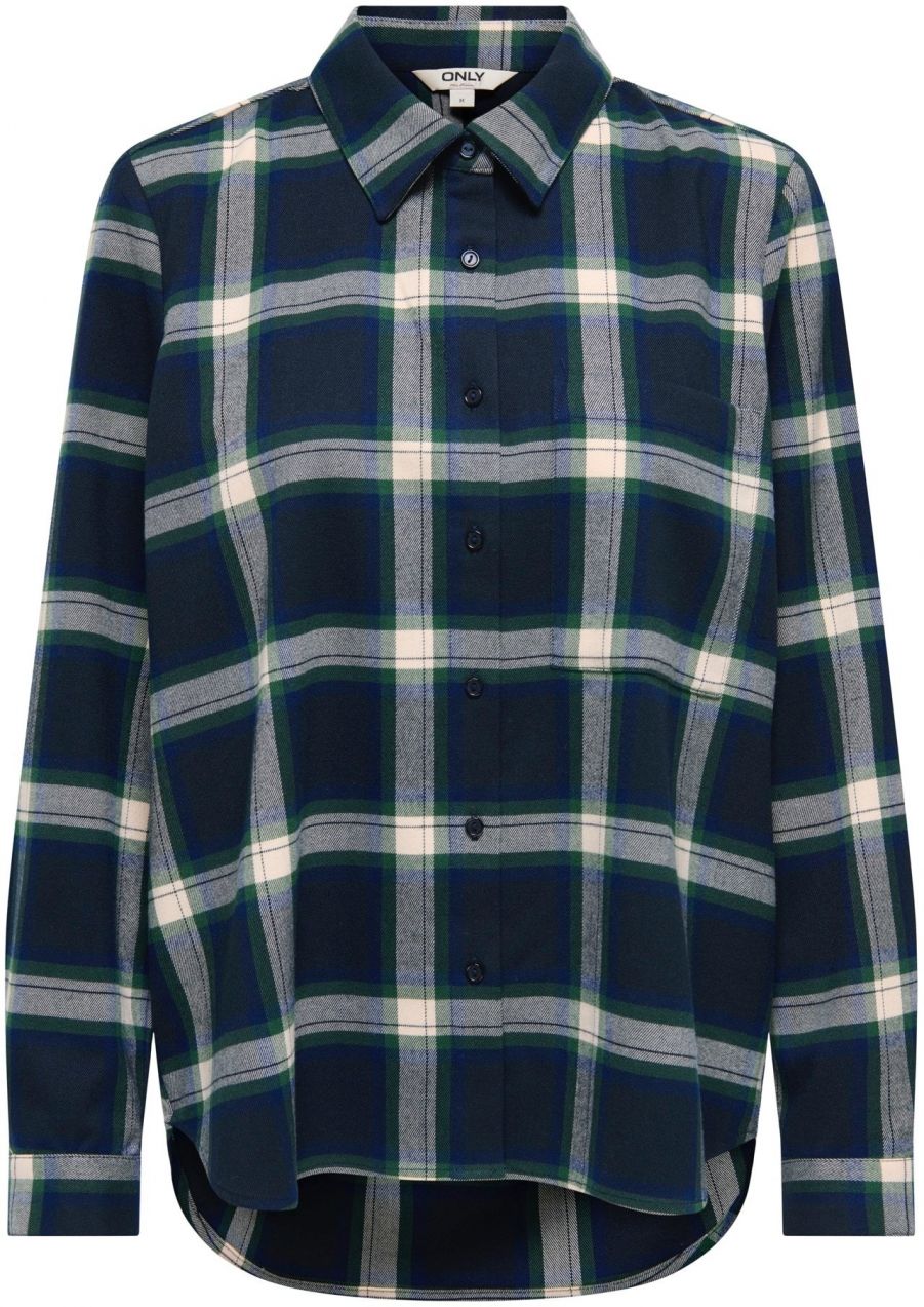 ONLY Blúzka 'ONLWren'  námornícka modrá / tmavomodrá / jedľová / biela