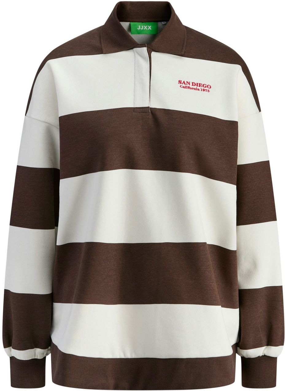 JJXX Mikina 'JXPALOMA'  tmavohnedá / biela