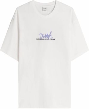 Bershka Tričko  námornícka modrá / svetlofialová / biela