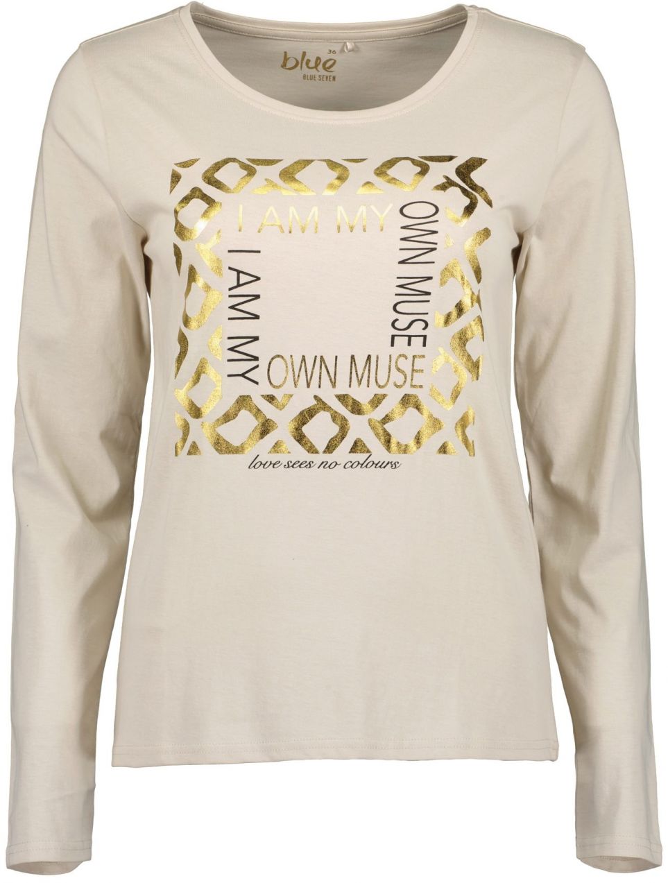 BLUE SEVEN Tričko  béžová / zlatá