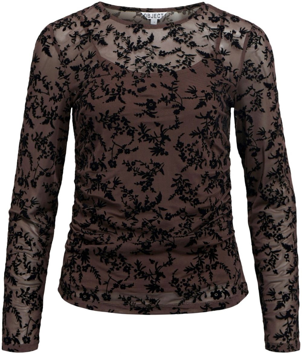 OBJECT Blúzka 'OBJADELINE'  čokoládová / čierna