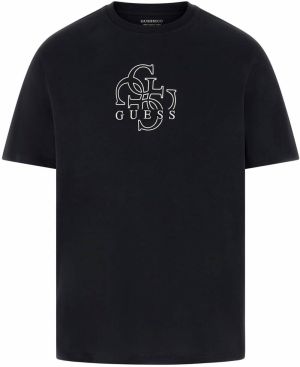 GUESS Tričko  čierna / biela