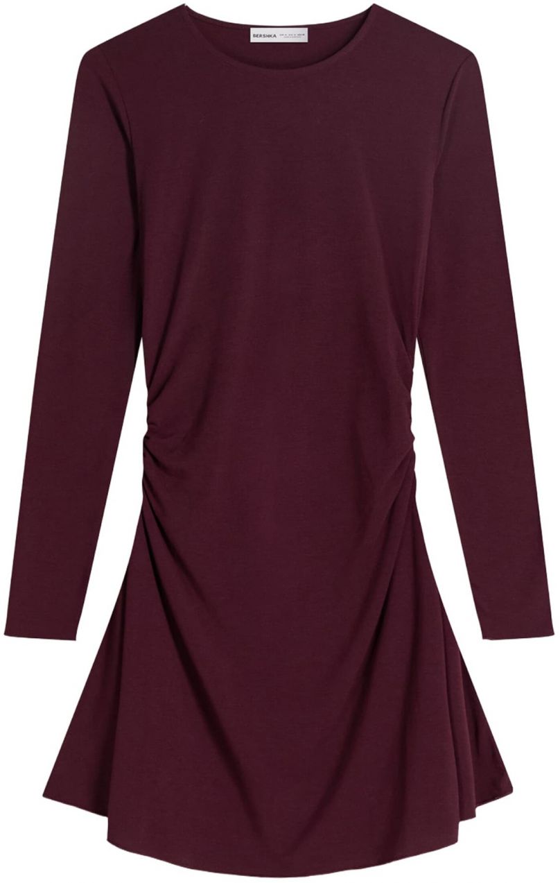 Bershka Šaty  vínovo červená