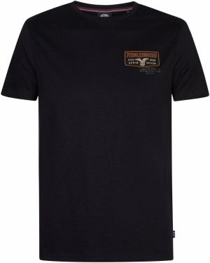 Petrol Industries Tričko  nebielená / oranžová / čierna