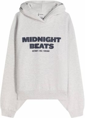 Bershka Mikina  sivá / čierna