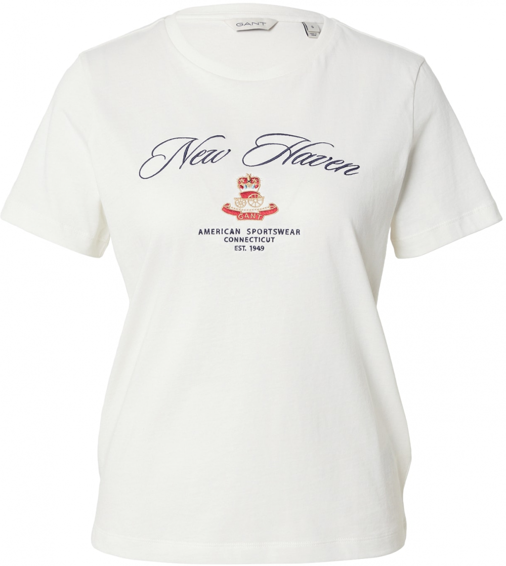 GANT Tričko  krémová / tmavomodrá / zlatá / červená