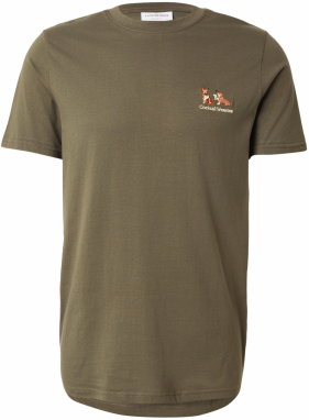 Lindbergh Tričko  béžová / koňaková / olivová