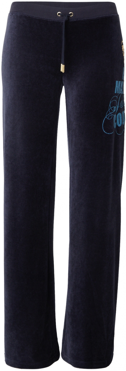 Juicy Couture Nohavice 'HER MAJESTY CAISA'  tmavomodrá / azúrová / zlatá