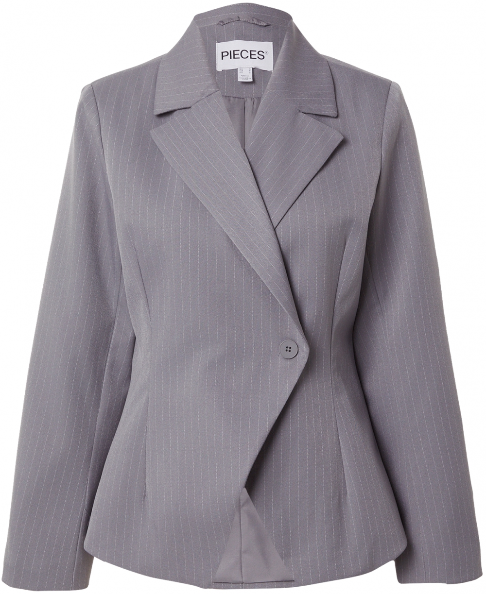 PIECES Blejzer 'PCFALKA'  sivá / biela