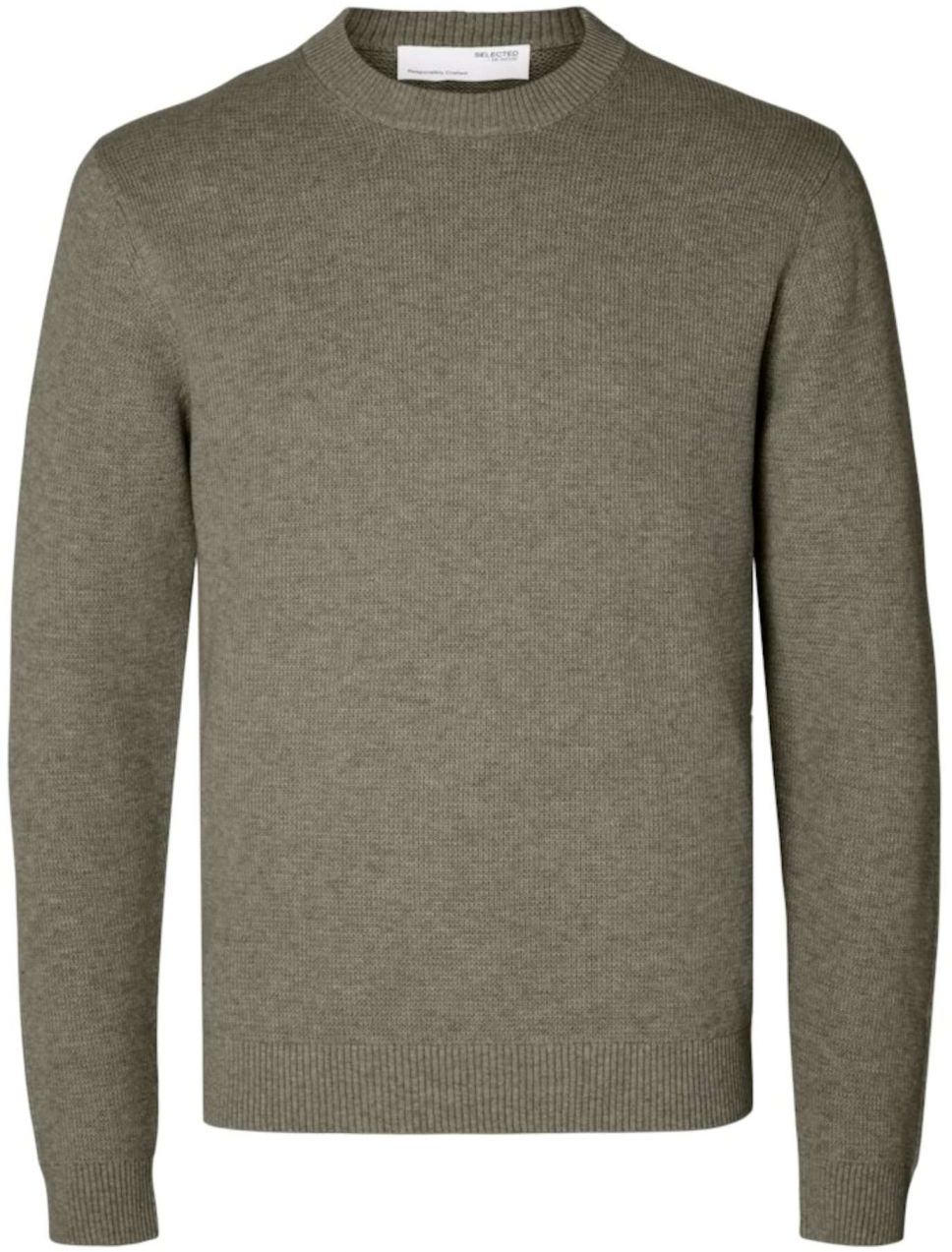 SELECTED Sveter 'SLHDANE'  olivová