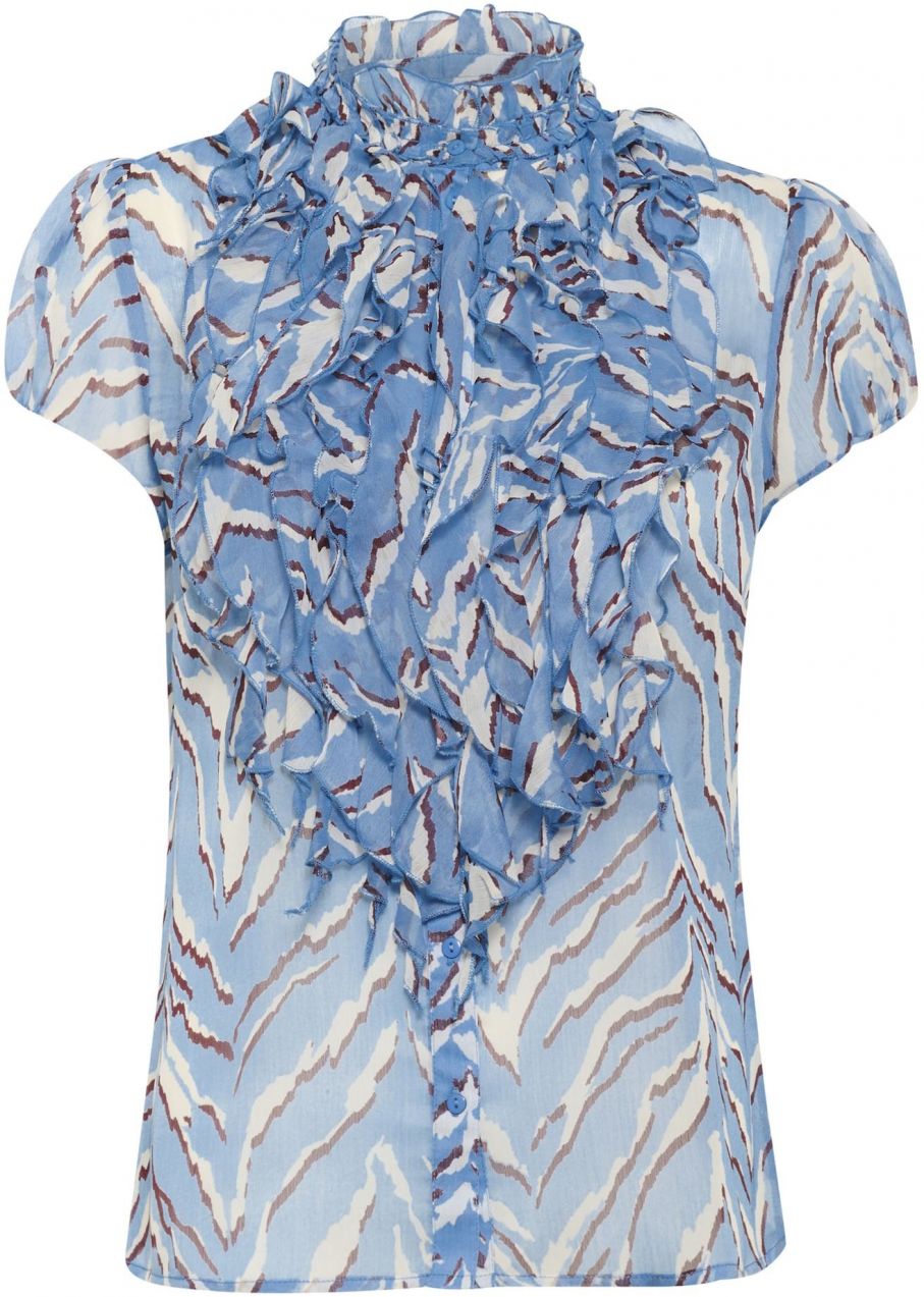 SAINT TROPEZ Tričko 'LiljaSZ'  svetlomodrá / vínovo červená / biela