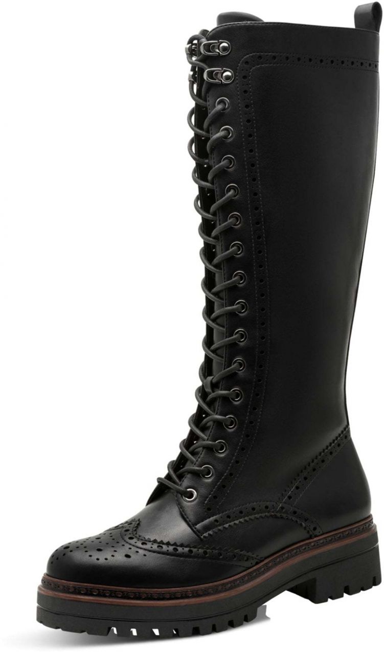 Tamaris Šnurovacie čižmy  čierna