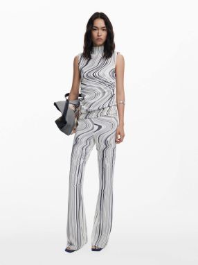 Desigual Top  sivá / čierna / biela