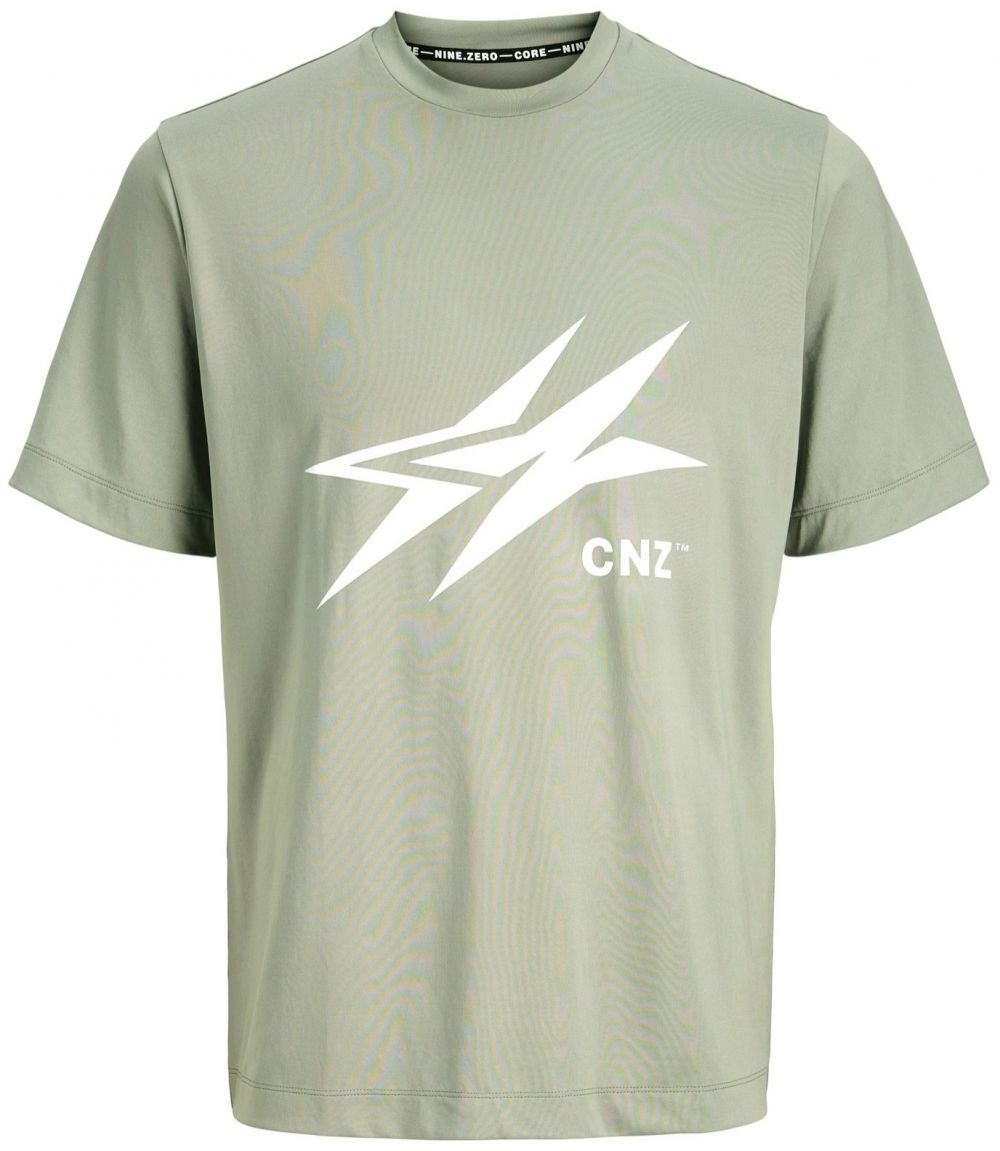 JACK & JONES Tričko 'JCOCNZAMSTERDAM'  sivá / biela