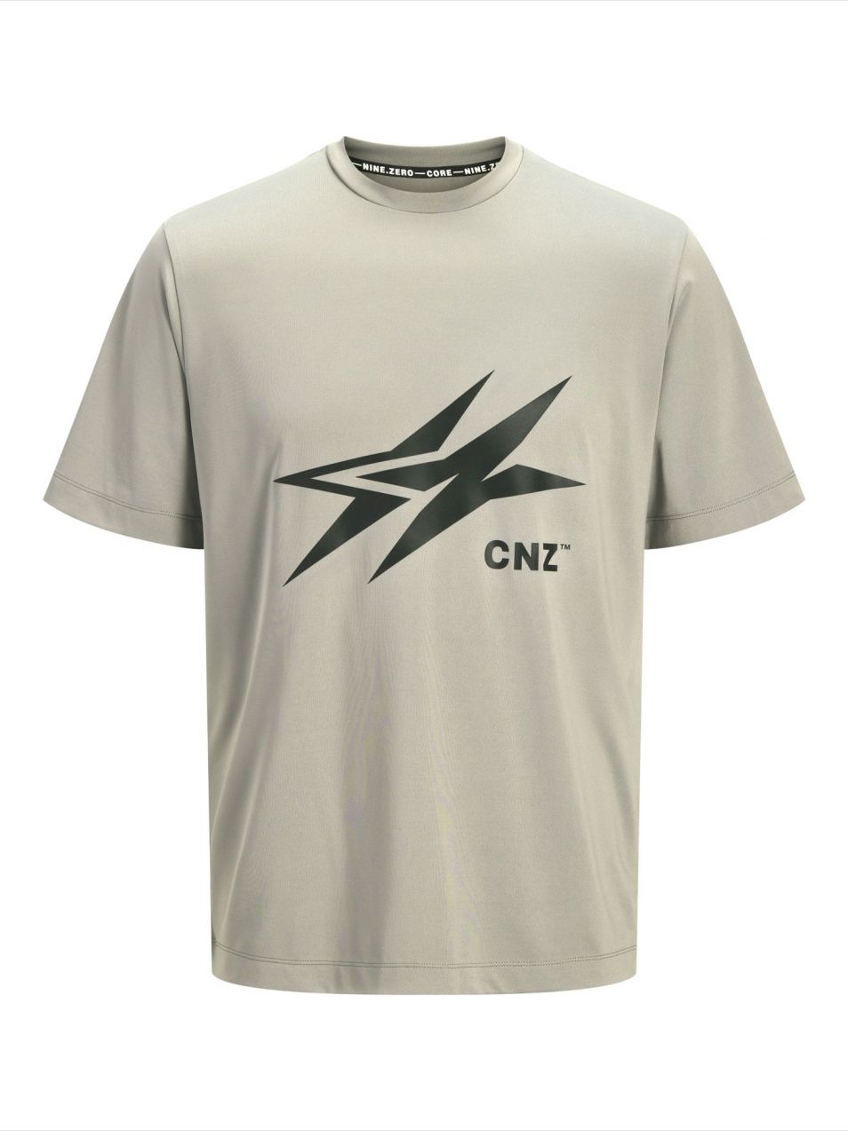 JACK & JONES Tričko 'JCOCNZAMSTERDAM'  sivobéžová / čierna