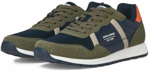 JACK & JONES Nízke tenisky 'JFWHARROW'  námornícka modrá / olivová / oranžová