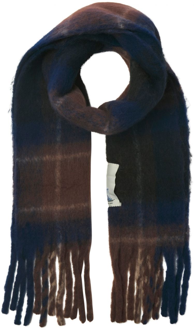 JACK & JONES Šál 'JACNorrebro'  námornícka modrá / tmavohnedá