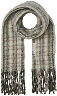 JACK & JONES Šál 'JACNORREBRO'  béžová / tmavomodrá / biela