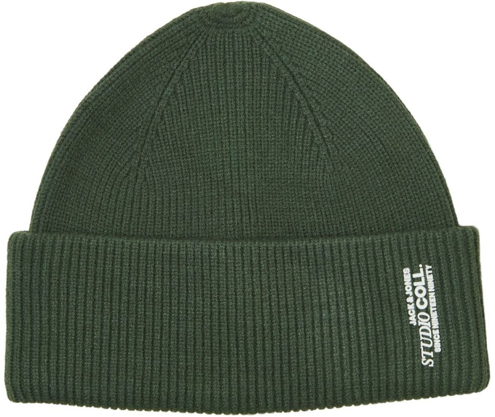 JACK & JONES Čiapky 'JACCOLL'  jedľová / biela