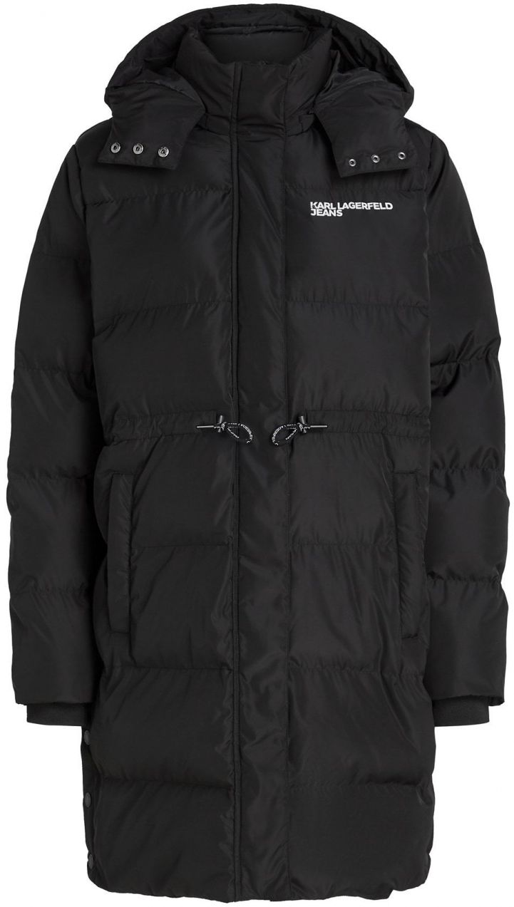 KARL LAGERFELD JEANS Zimná bunda  čierna / biela