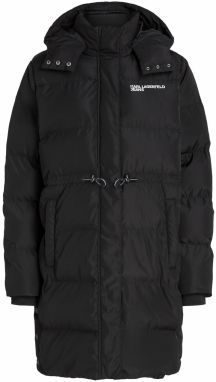 KARL LAGERFELD JEANS Zimná bunda  čierna / biela