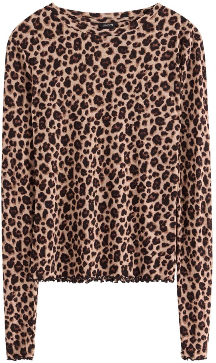 Lindex Tričko 'Kristin'  hnedá / kapučíno / čierna