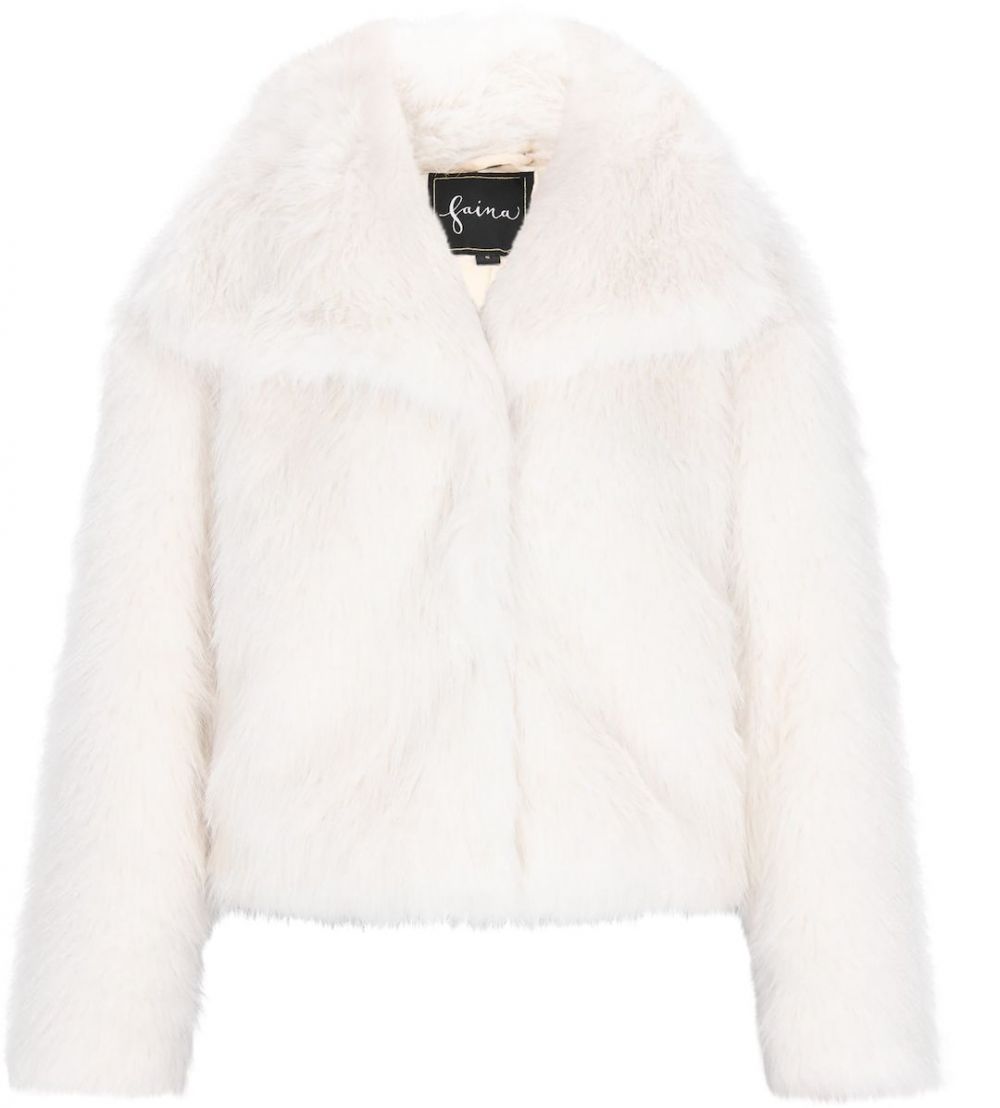 faina Zimná bunda  šedobiela