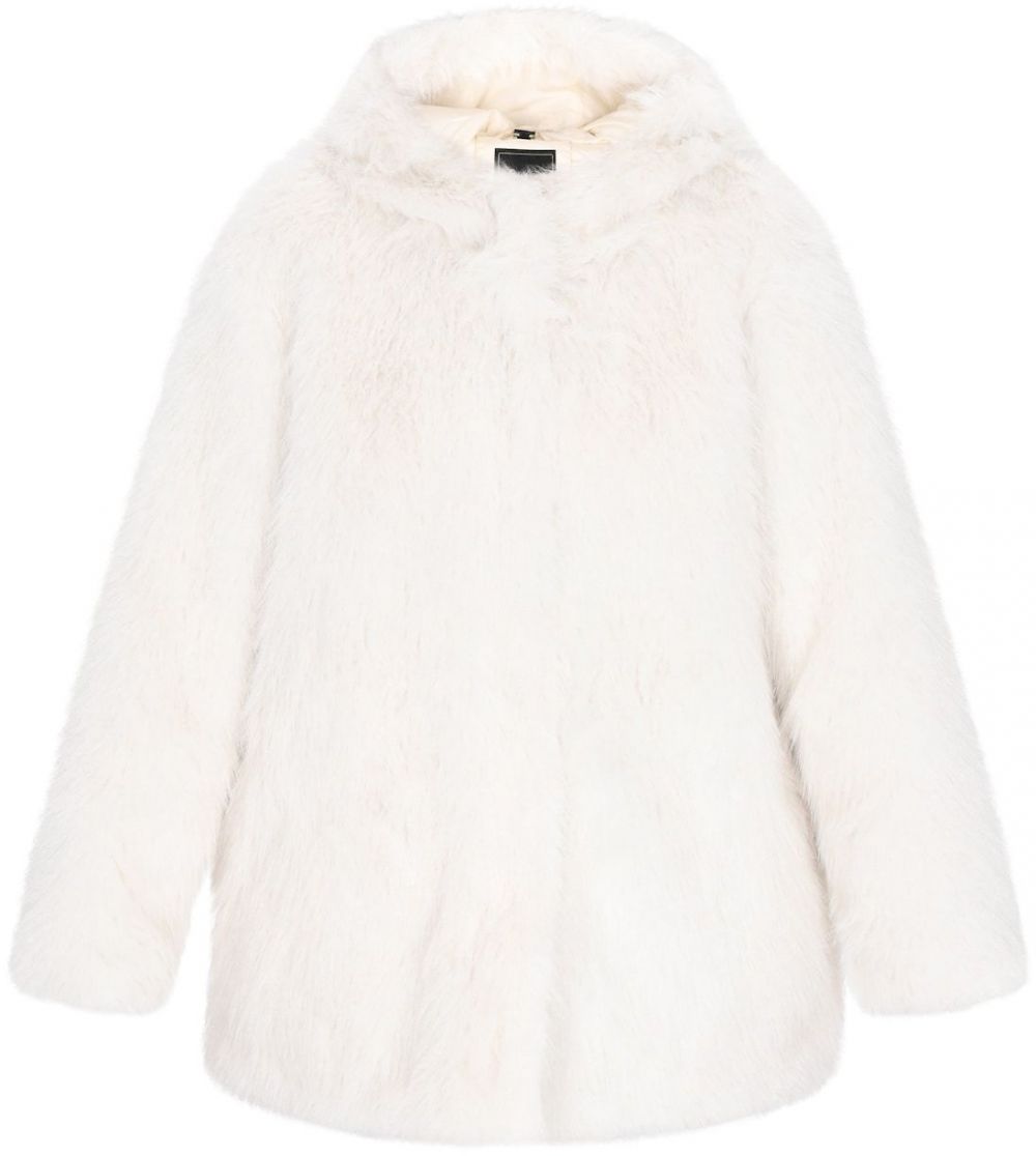 faina Zimný kabát  šedobiela