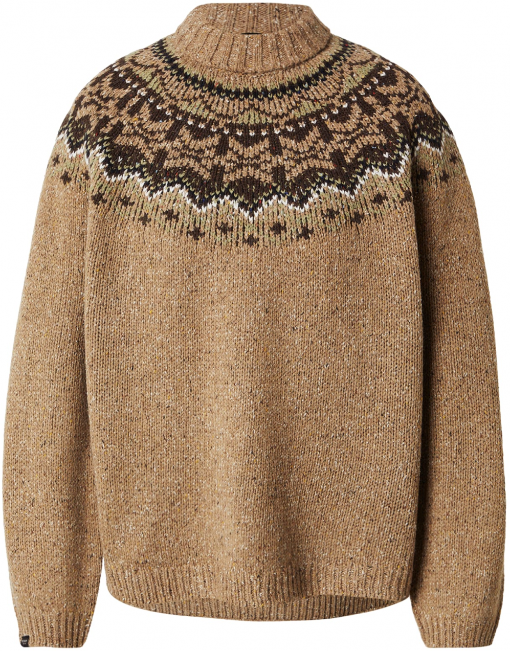 Superdry Sveter  svetlohnedá / tmavohnedá / pastelovo zelená / biela