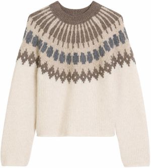 Marc O'Polo Sveter  béžová / nebielená / tmavobéžová / hnedá