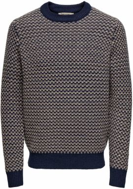 Only & Sons Sveter 'ONSMUSA'  krémová / námornícka modrá / kapučíno