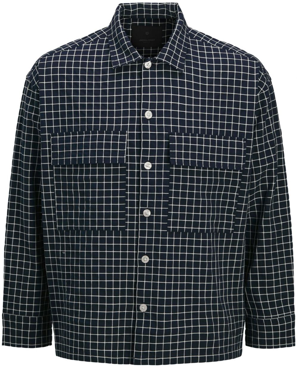 JACK & JONES Košeľa 'JPRBLATRAVIS'  tmavomodrá / biela