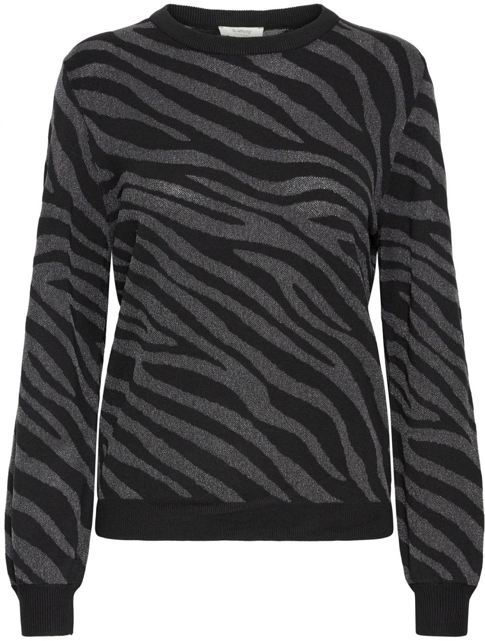 b.young Sveter 'BYMOBBE'  striebornosivá / čierna